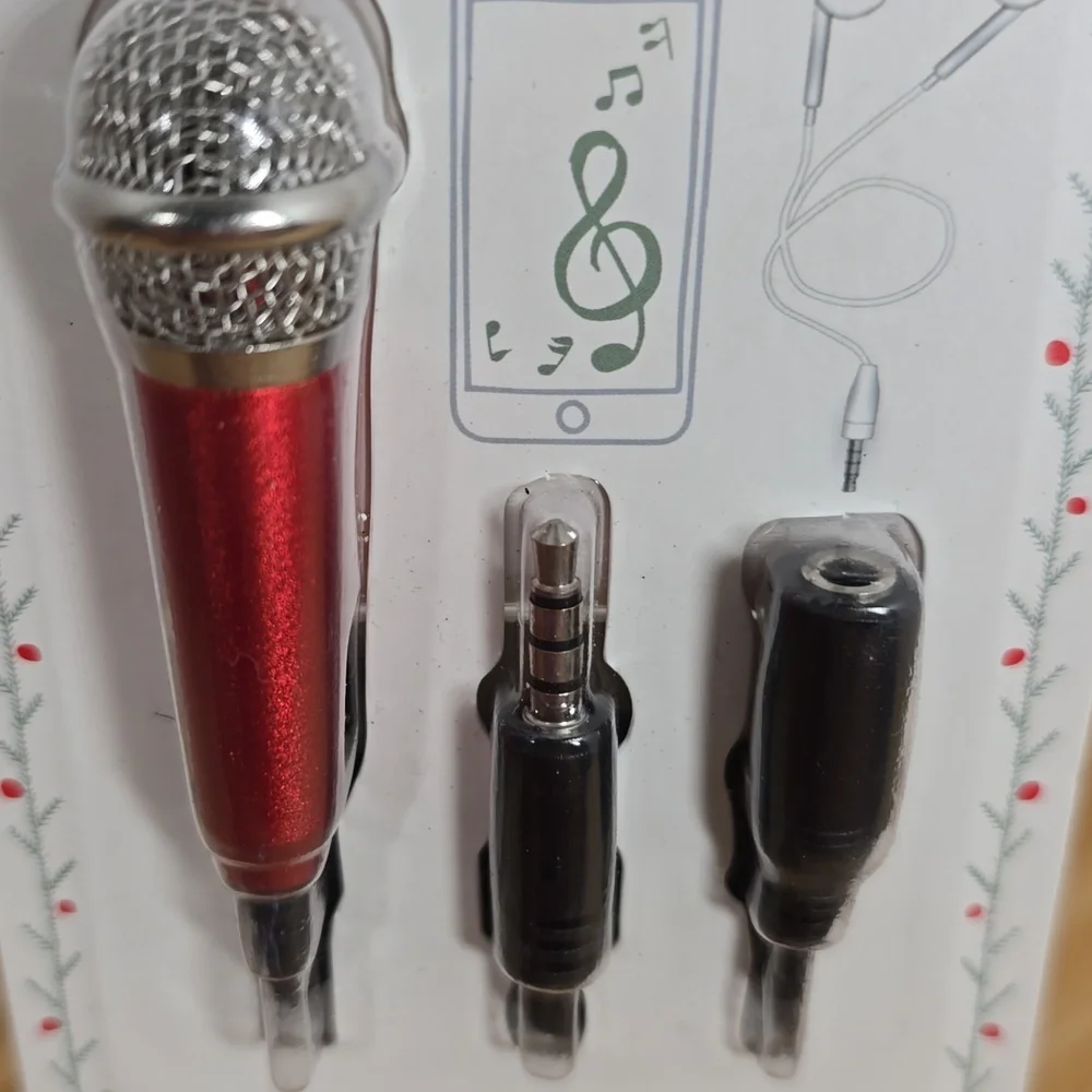 Vivitar Mini Microphone with Adapters - Red New